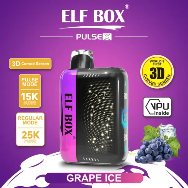 グレープアイス フレーバー（ニコチンベイプ5%）｜ELF BOX PLUS X